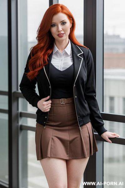 Redhead woman with busty tits and round ass - ai-porn.ai on pornintellect.com
