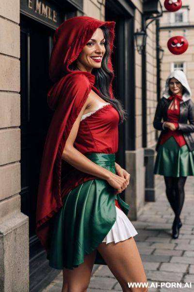 Classy mature woman with very tanned toned body. white hair. standing up, (((skirt))), view from the side - ai-porn.ai on pornintellect.com