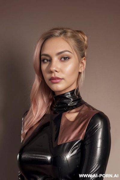 Model, (beautiful woman) (pretty playmate with beautiful and friendly face) (looking directly at the viewer), latex - ai-porn.ai on pornintellect.com