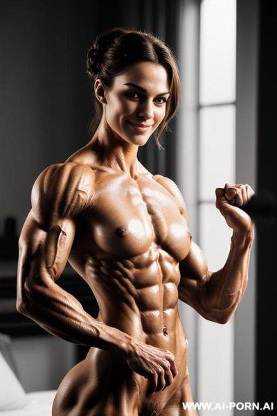 ((bed background)), (naked), (nude), ((very slender most muscular british fbb woman actress k. knightley only)), ((((nude sinewy slender beautiful pretty british fbb muscle woman actress k. knightley - ai-porn.ai - Britain on pornintellect.com