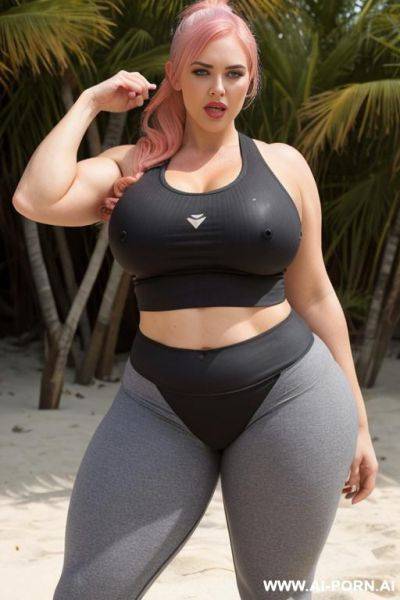 Tongue sticking out, eyes facing up, trans cock, grabbing boobs - ai-porn.ai on pornintellect.com