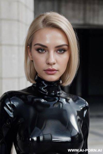 Black latex, no helmet, makeup, beautiful, movie filter - ai-porn.ai on pornintellect.com