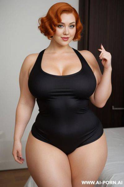 Big tits, chubby, tanktop, leggins, muscles - ai-porn.ai on pornintellect.com