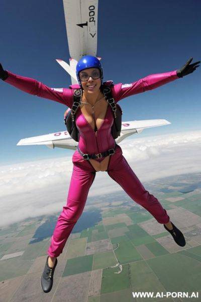 Totally naked sexy woman skydiving nude - ai-porn.ai on pornintellect.com