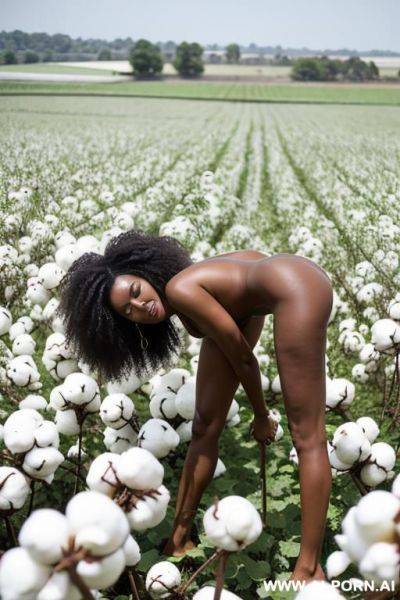 Black women nude cotton field. bent over - ai-porn.ai on pornintellect.com