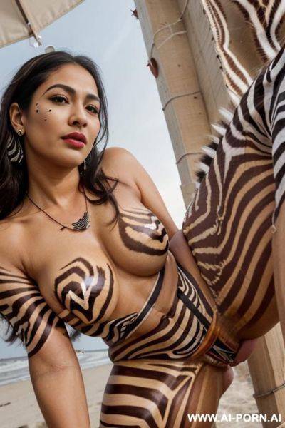 A beautiful naked indian housewife, natural saggy tits, ((beautiful vagina)), ((totally nude)), (bright white skin), curvy body, earrings, necklace, lipstick - ai-porn.ai - India on pornintellect.com