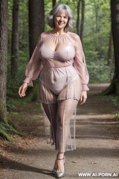 Sexy old gilf bbw. pleated leather skirt showing panties. - ai-porn.ai on pornintellect.com