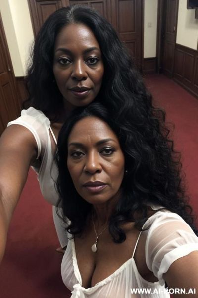 (((keep face))), (((black ethnicity))), ((((extremely dark skin)))), grandmom, mature cougar, gilf, old skin, show hairy pussy, dense black pussy hair, totally naked, grandmom, show naked pussy, show - ai-porn.ai on pornintellect.com