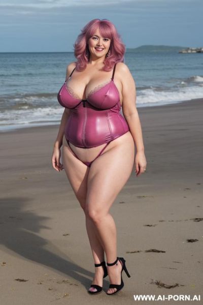 Sexy old gilf bbw. pleated leather skirt showing panties. see through silk blouse. - ai-porn.ai on pornintellect.com