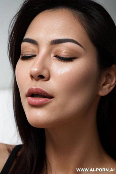 Cum on face, excessive amount of cum, mouth closed, eyes shut - ai-porn.ai on pornintellect.com