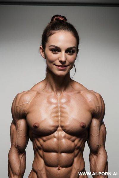 ((white background)), (naked), (nude), ((very slender most muscular british fbb woman actress k. knightley only)), ((((nude sinewy slender beautiful pretty smiling british fbb muscle woman actress k. - ai-porn.ai - Britain on pornintellect.com