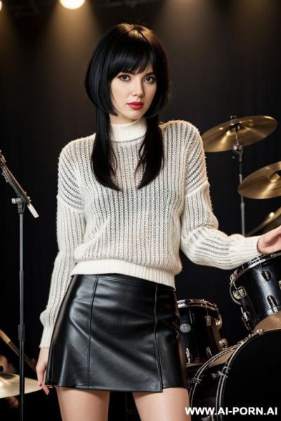 Drummer woman plays her drum set - ai-porn.ai on pornintellect.com