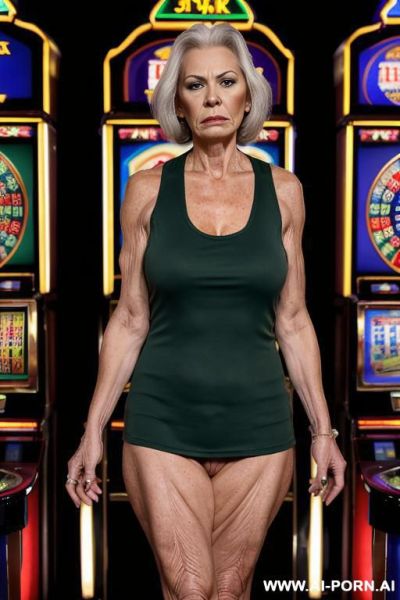 Older white grandma naked fucked on slot machine no panties - ai-porn.ai on pornintellect.com