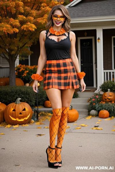(suburban mom) (scarecrow) (pumpkins) - ai-porn.ai on pornintellect.com