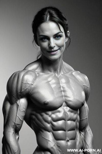 ((color photo with gray background)), (naked), (nude), ((very slender most muscular british fbb woman actress k. knightley only)), ((((nude sinewy slender beautiful pretty smiling british fbb muscle - ai-porn.ai - Britain on pornintellect.com