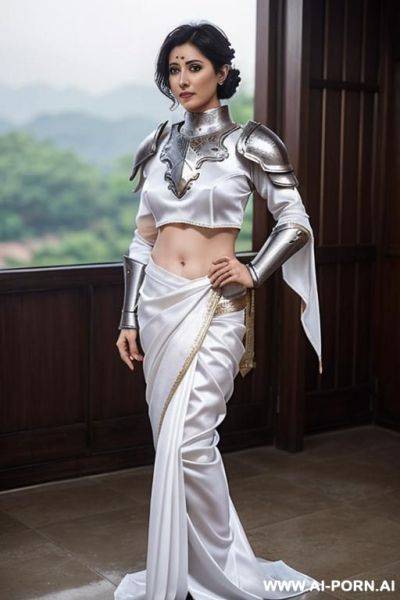 Bandhani satin saree with ghoongat and boobs out - ai-porn.ai on pornintellect.com