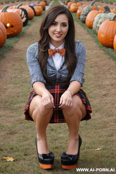 (bow tie) (pumpkin patch) (plaid) - ai-porn.ai on pornintellect.com