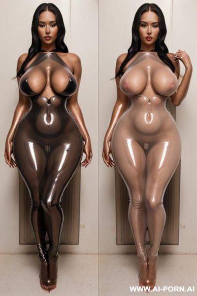 ((naked hourglass sexy figure standing)), ((nude oiled shiny hourglass body)), ((naked shiny pussy)), ((beautiful face)), ((saggy saggy saggy gigantic old boobs hanging)), ((silicone droopy&saggy implants - ai-porn.ai on pornintellect.com