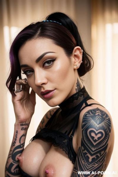 Sexy ultra realistic, long tea drop, redhead long hair, perky, perfect white pink skin lace, slut, seductive, romantic - ai-porn.ai on pornintellect.com