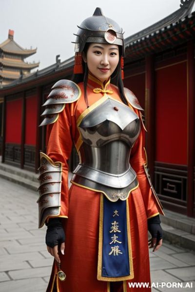 ((chinese armor)), ((chinese medieval)), ((chinese helmet armor)), ((steel)) - ai-porn.ai - China on pornintellect.com