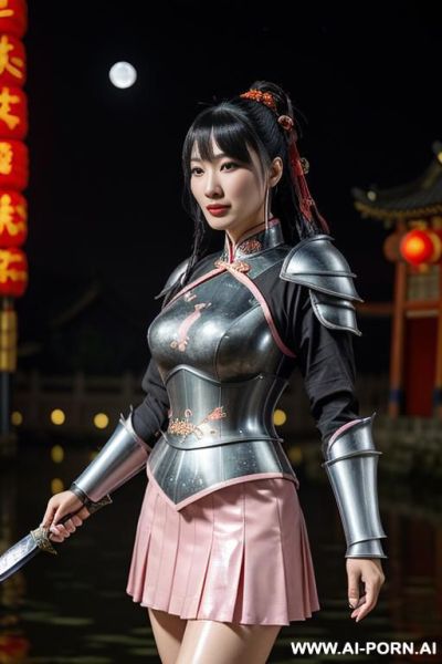 ((chinese armor)), ((chinese medieval)), ((steel)), ((black), ((full lips)), ((smart)), ((chinese town background)), ((full armor)), ((sword and shield)), ((chinese pink empire armor)), ((stand)), ((ahegao)), - ai-porn.ai - China on pornintellect.com