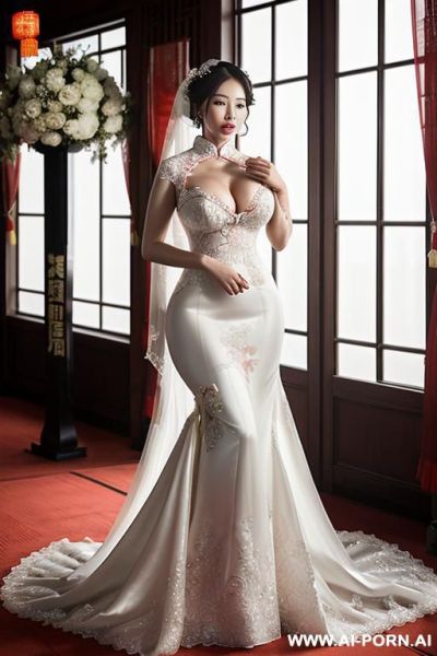 ((chinese woman)), ((chinese wedding dresses)), ((full lips)), ((flower)), ((face drenched in liters of milk)), ((chinese bride)), ((chinese bride dress)), ((wedding arch)) - ai-porn.ai - China on pornintellect.com