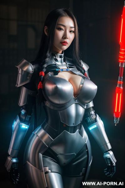 ((full lips)), ((cyber armor)), ((led)), ((cyber dildo)) - ai-porn.ai on pornintellect.com