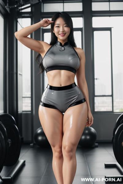 (chinese), (20-years-old), (pear body shape), (black eyes), (black hair), (wavy hair), ((((huge thighs), (massive thighs), (gigantic thighs), (thigh expansion), (glossy thighs), (huge legs), (massive legs), - ai-porn.ai - China on pornintellect.com