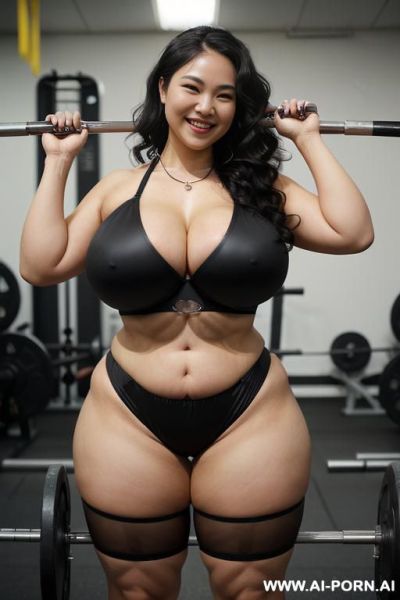 (((((thick thighs), (huge thighs), (massive thighs), (thigh expansion), (gigantic thighs), (huge tits), (massive tits), (gigantic tits), (breast expansion), (long black wavy hair), (cur y hourglass body type), (full shot))))) - ai-porn.ai on pornintellect.com