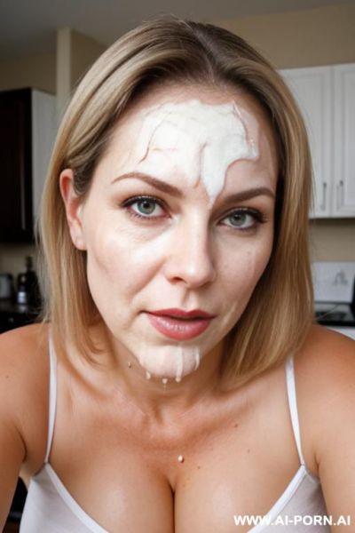 (suburban mom) (sour cream dripping on her face) - ai-porn.ai on pornintellect.com
