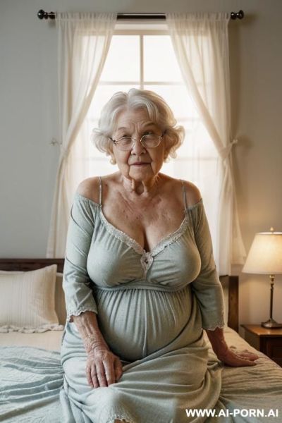 (late-night!!!). ((very low-light! bedroom!) ((bedroom is dimly lit by a very-low! ambient bedside lamp!)), ((casting a soft glow and subtle silhouettes!)), (((creating a peaceful and subdued nighttime - ai-porn.ai on pornintellect.com
