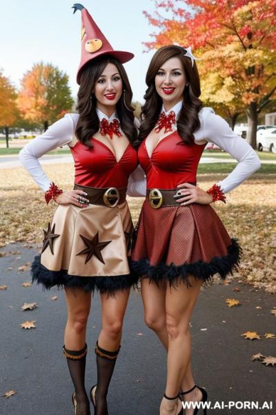 (suburban moms) (turkey costume) (fall festival) - ai-porn.ai on pornintellect.com