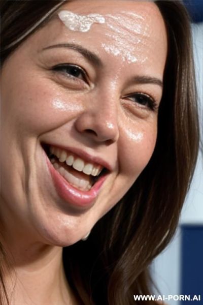 (white house press secretary) (close up) (sour cream dripping on her face) - ai-porn.ai on pornintellect.com