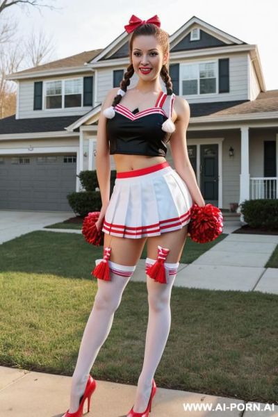In front of a suburban house - ai-porn.ai on pornintellect.com