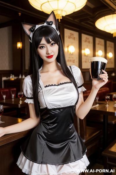 Maid uniform, cosplayer, cat ears - ai-porn.ai on pornintellect.com