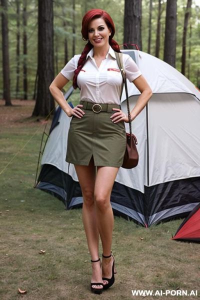 (suburban mom) (camping) (scout costume) - ai-porn.ai on pornintellect.com