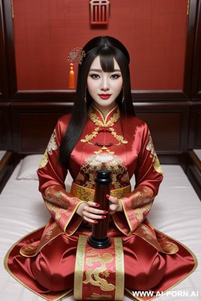 Empress of china, use traditional chinese dress, vagina dildo, sleeping. - ai-porn.ai - China on pornintellect.com