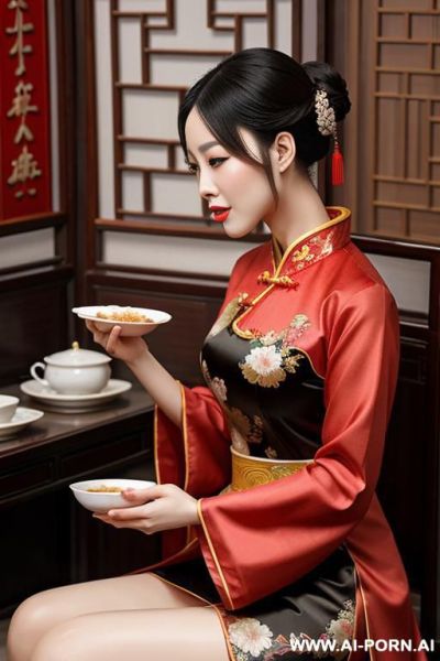 Empress of china, use traditional chinese dress, feeding - ai-porn.ai - China on pornintellect.com