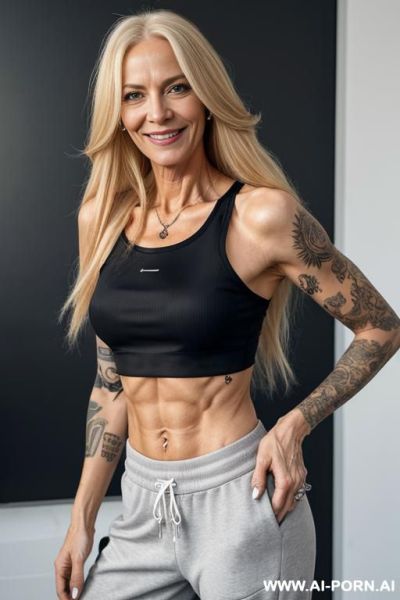 Tatooed body, long hair - ai-porn.ai on pornintellect.com