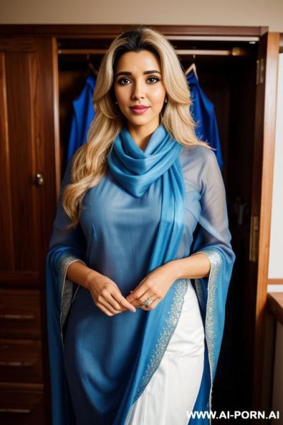 (fancy blue dupatta), (texan ranch house), (pretty face), (asin), (detailed face), (soft slutty smile), (natural lighting), ((highly detailed photo)) - ai-porn.ai on pornintellect.com