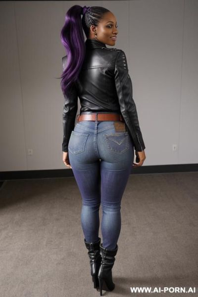 Ebony jeans ass boots belt full body - ai-porn.ai on pornintellect.com