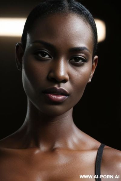 Busty perky dark black skin sexy armpits thick lip wide jaw curly zen yoga - ai-porn.ai on pornintellect.com