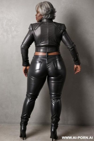 (ebony granny) (leather pants) (hot abs) (full body shot) (high boots) (big cleavage) - ai-porn.ai on pornintellect.com