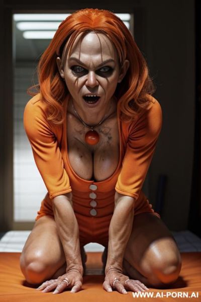 Matured old milf, wrinkles, wrinkled skin, aging marks, extremely tanned skin, necklace, elries, perfect eyes, waist shot, swimming pool - ai-porn.ai on pornintellect.com