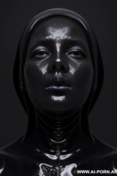 Black goo, goo, goop, black goop, portuguese woman covered head to toe in goo, covered in goop, covered in black goo, covered in black goop, black goo over lips, black goo in mouth, black goo in nose, black goo on eyes - ai-porn.ai - Portugal on pornintellect.com