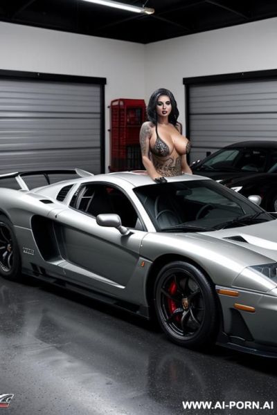 Very old frail grandma and very sexy milf latinas both wearing hooker heels and black makeup with full body tattoos posing together looking at viewer seductively in full view - ai-porn.ai on pornintellect.com