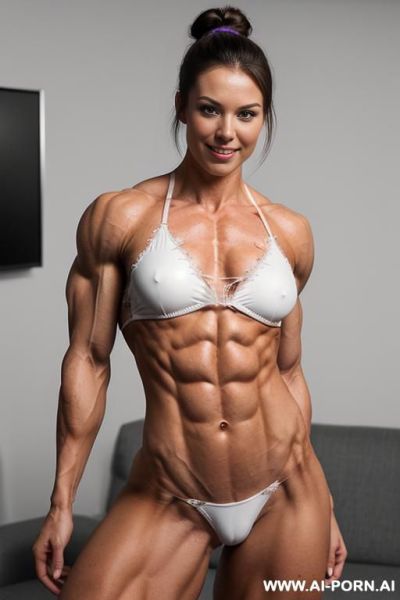 ((nude finnish short extremely muscular beautiful fbb woman satu takam. extremely shredded seduction)), shredded pecs, shredded biceps, shredded abs, shredded traps, shredded lats, shredded delts, - ai-porn.ai - Finland on pornintellect.com