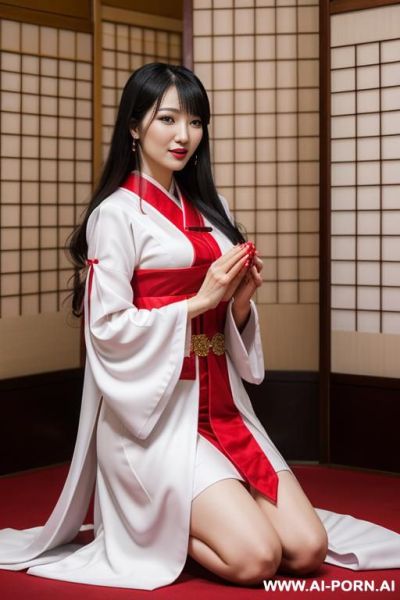 A oracle praying for a big size dildo, white on up and red on low - ai-porn.ai on pornintellect.com