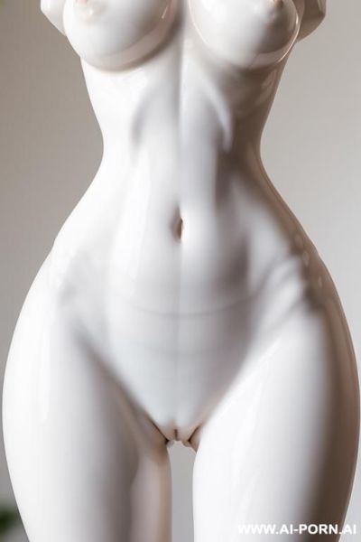 Porcelain white nude skin turned into statue, partial zoom, very fit hourglass figure, extremely wide pelvis and hips, fit waist closeup zoom picture, porcelain statue, wide hips fit close zoom details, wide inner gap between legs, very wide crotch-gap - ai-porn.ai on pornintellect.com