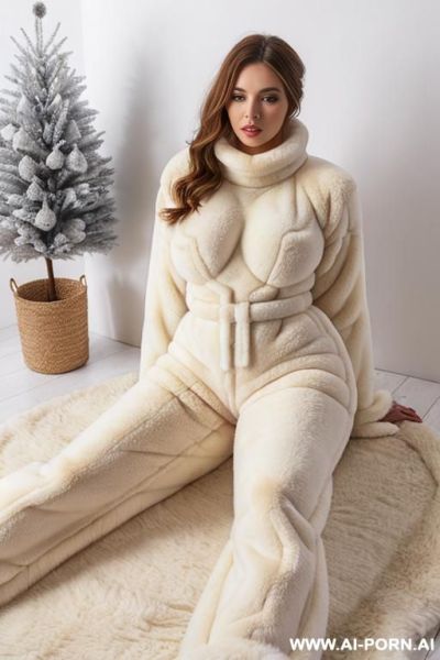 (((hole pussy view))), tight extreme fluffy jumpsuit huge furry sheep fur, massive thick fluffy sheep cozy jumpsuit, huge spreading pussy, big labia lips pussy, public hair pussy, uggs , natural sheep fur turtleneck fluffy cosy jumpsuit, - ai-porn.ai on pornintellect.com